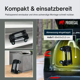 Proregal Klappbarer Profi-Transportwagen TAURUS 150 HxBxT 97x53-76x46cm | Traglast 150kg Höhenverstellbarer Griff | Transporthilfe Klappwagen