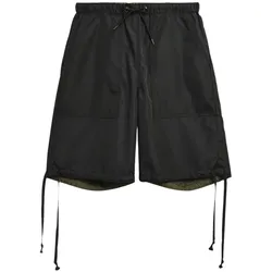 TAION Herren Shorts wendbare Freizeit-Short mit Ripstop-Gewebe kurze Hose Schwarz/Olivgrün - S