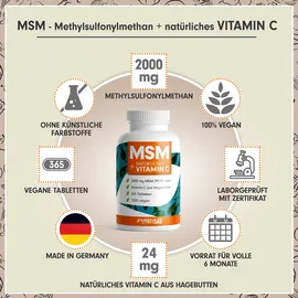 ProFuel MSM + natürliches Vitamin C Tabletten 365 St.