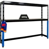 Proregal Schwerlastregal Metall 180x240x50cm Schwarz