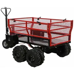 GeoTech-Pro E-Truck 600 - Batteriebetriebene Schubkarre mit Anhänger - Akku 48V 15Ah