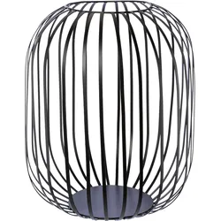 Windlicht ANDAS "Dilja, Stumpenkerzenhalter aus Metall", schwarz, H:40cm Ø:35cm, Metall, Kerzenhalter, Kerzenhalter im minimalistischen Design