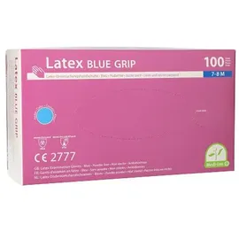 Medi-Inn+ Medi-Inn® Latex blue grip Einmalhandschuhe blau, 100 Stück, Größe M,