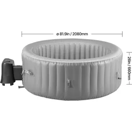 Vevor aufblasbare Badewanne 208 x 66 cm Grau