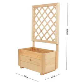 hardin 1fachgut Pflanzkasten mit Rankgitter 58 x 34 x 104 cm Kiefernholz