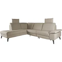 alina Ecksofa, inkl. Kopfstützen, wahlweise mit Relaxfunktion, Breite: 243 cm beige