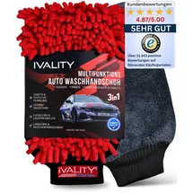Ivality Waschhandschuh Rot/Grau/Schwarz 1 St.