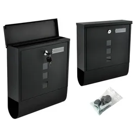 Malatec Moderner Briefkasten Schwarz inkl. Zeitungsfach