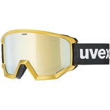 Uvex athletic CV yellow-chrome, - Skibrille für Damen und Herren - konstraststeigernd - vergrößertes, beschlagfreies Sichtfeld