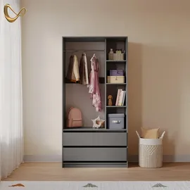 livinity® Trento Kinderkleiderschrank 100 x 50 x 200 cm grau