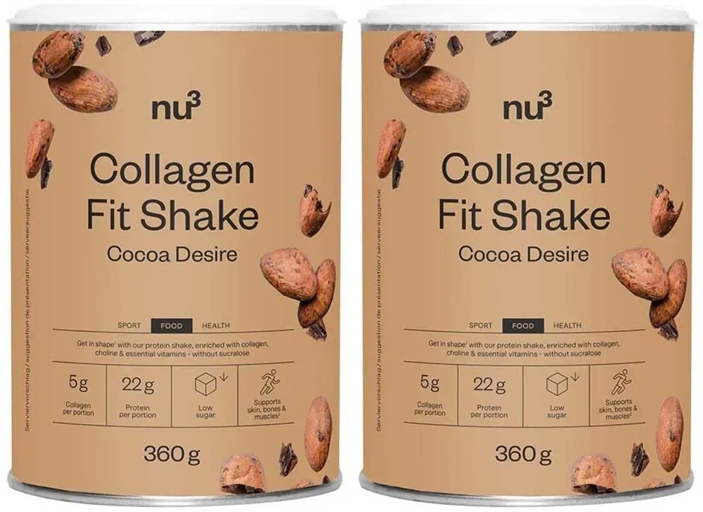 nu3 Collagen Fit Shake Cocoa Desire 2x360 g Poeder