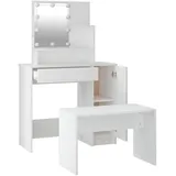 vidaXL vidaXL, Schminktisch-set mit Led Weiß Holzwerkstoff
