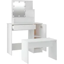 vidaXL vidaXL, Schminktisch-set mit Led Weiß Holzwerkstoff