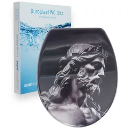 sanicomfort WC-Sitz, Duroplast, mit Absenkautomatik, Toilettensitz passend für alle handelsüblichen WC-Becken (Divine)
