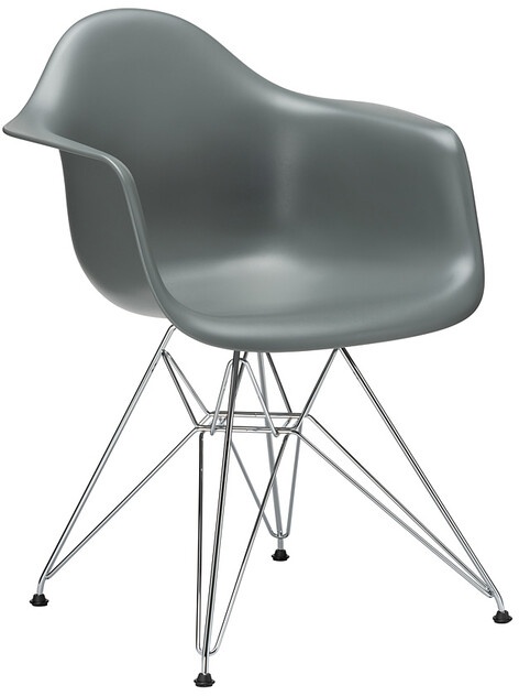 Vitra Stuhl Eames Plastic Armchair DAR 83x63x59 cm granitgrau, Gestell: verchromt, Designer Charles & Ray Eames