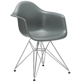 Vitra Stuhl Eames Plastic Armchair DAR 83x63x59 cm granitgrau, Gestell: verchromt, Designer Charles & Ray Eames