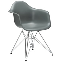 Vitra Stuhl Eames Plastic Armchair DAR 83x63x59 cm granitgrau, Gestell: verchromt, Designer Charles & Ray Eames