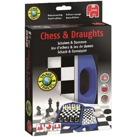 JUMBO Spiele Schach und Dame Kompaktspiel Reise-Edition