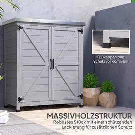 Outsunny Gartenschrank 79 x 43 x 92 cm Grau