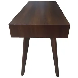 Svita RETRO Schreibtisch Nussbaum-Optik schwarze Schubladen Dunkelbraun