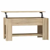 furnicato Couchtisch Höhenverstellbar Braun Eiche 101 x 49 x 52 cm