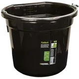 Kerbl Futter- und Wassereimer FlatBack, schwarz, 20l, Kunststoff, 1 Fressplatz, extrem robust, mit Füllskala