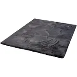 DEKOWE Fellteppich DEKOWE "Roger Deluxe", grau (anthrazit), B:70cm H:33mm L:120cm, Kunstfaser, Teppiche, Fellteppich, Kunstfell, Kaninchenfell-Haptik, besonders weicher Hochflor