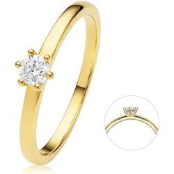 Diamantring ONE ELEMENT "0.2 ct Diamant Brillant Ring aus 585 Gelbgold" Gr. 56, gold, Fingerringe, Damen, 56, Gelbgold 585-Diamanten, Gelbgold 585, Diamanten, Damen Gold Schmuck
