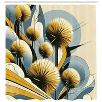 ABAKUHAUS Duschvorhang Blumiger Eukalyptus 175 x 200 cm senf