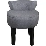 Casa Padrino Designer Hocker Boston Grau / Schwarz - Barock Schminktisch Stuhl