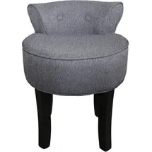 Casa Padrino Designer Hocker Boston Grau / Schwarz - Barock Schminktisch Stuhl