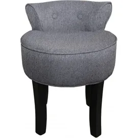 Casa Padrino Designer Hocker Boston Grau / Schwarz - Barock Schminktisch Stuhl
