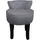 Casa Padrino Designer Hocker Boston Grau / Schwarz - Barock Schminktisch Stuhl
