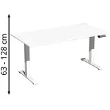 Geramöbel Schreibtisch Elevate Plus, elektrisch höhenverstellbar, HxBxT 630-1.280 x 1.600 x 800 mm, weiß/weiß