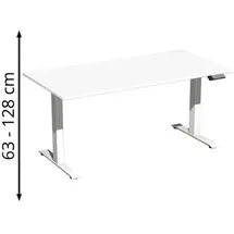 Geramöbel Schreibtisch Elevate Plus, elektrisch höhenverstellbar, HxBxT 630-1.280 x 1.600 x 800 mm, weiß/weiß
