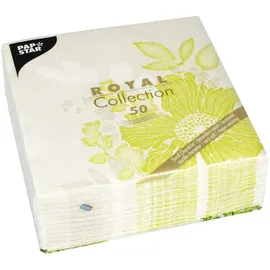 Papstar 50 Servietten "Royal Collection", 1/4-Falz 40 x 40 cm grün "Annabel"