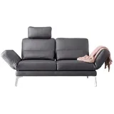 KAWOLA Sofa HURRICANE 2-Sitzer Leder dunkelgrau