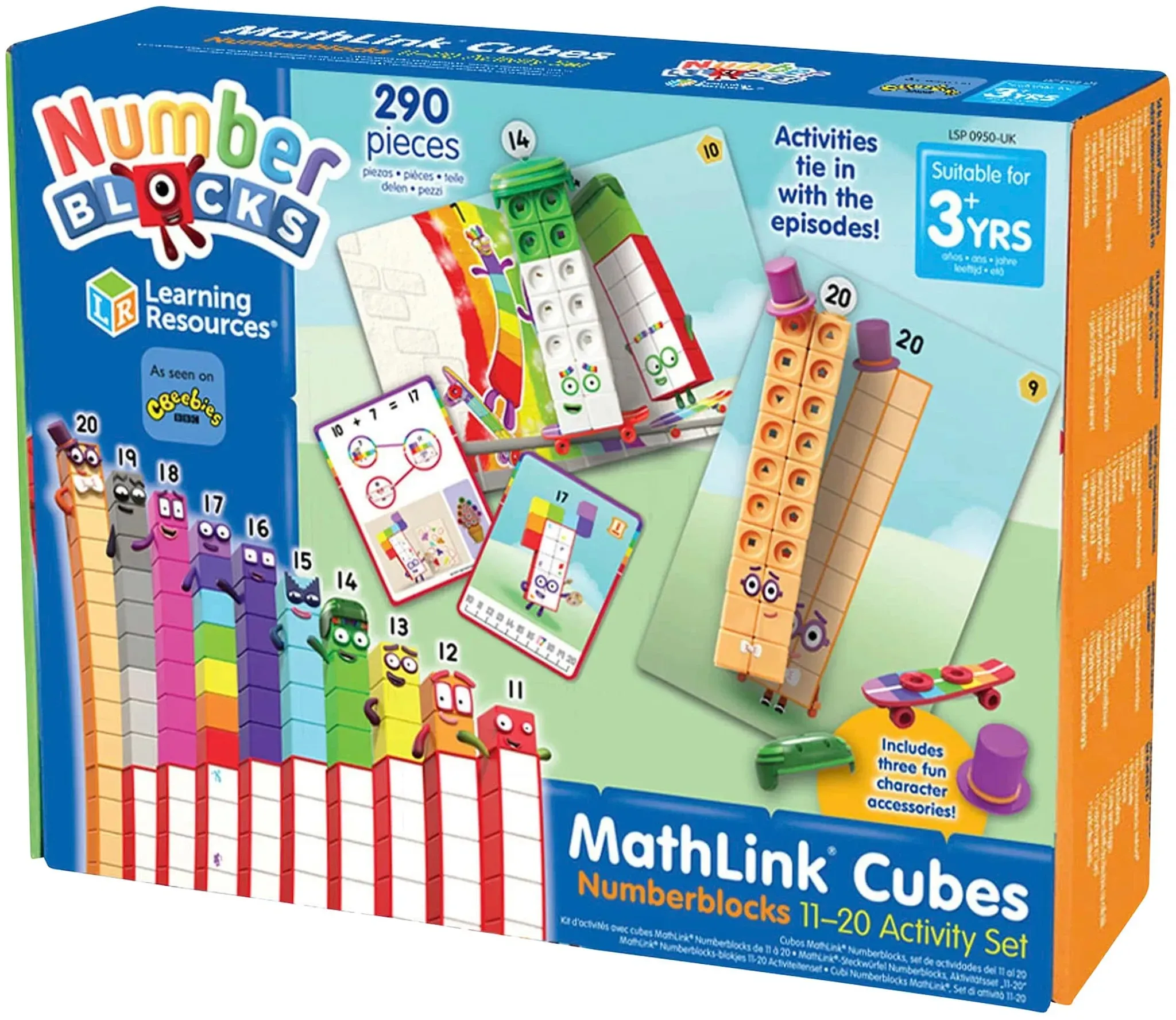 Learning Resources Aktivitätsset MathLink-Steckwürfel Numberblocks 11-20, mehrfarbig