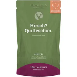 Herrmann's Selection Adult 150 Gramm Hundenassfutter 15 x 150 Gramm Hirsch mit Kartoffel & Quitte