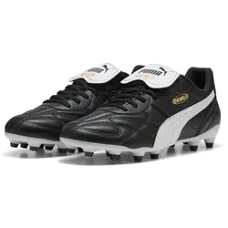 Fußballschuh PUMA "KING TOP FG/AG Fußballschuhe Erwachsene", Gr. 41, schwarz-weiß (schwarz, weiß gold), Obermaterial: Synthetik; Futter: Synthetik; Innensohle: Textil; Laufsohle: Synthetik, Schuhe