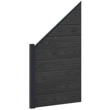 vidaXL Zaunelement WPC und Aluminium 1 x 1 m Schwarz