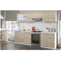 Vicco Küche Küchenzeile Küchenblock Einbauküche 270 cm Sonoma Eiche