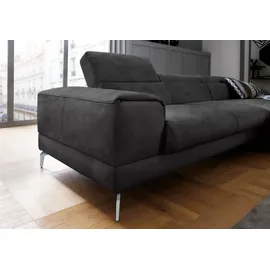 W.Schillig Eckcouch Mikrofaser 3-Sitzer Grau