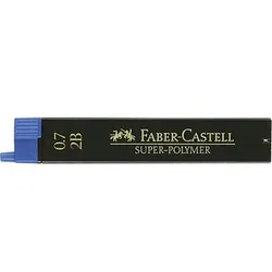 FABER-CASTELL SUPER-POLYMER Feinminen-Bleistiftminen schwarz 2B 0,7 mm, 12 St.