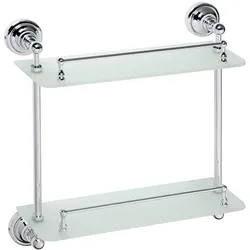 Brillantbad BETRO CHROM Glasregal Messing Glas Chrom 400x420x120 mm für Bad & Küche >> zum Bohren