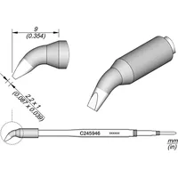 Jbc Lötspitze Serie C245 Meißelform, C245946/2,2 x 1,0 mm,