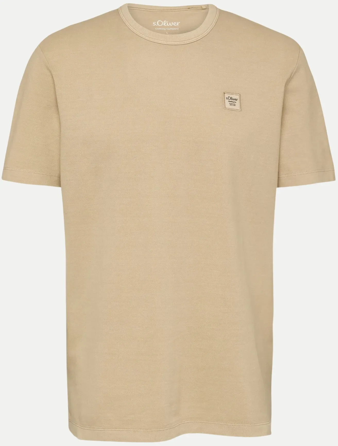 T-Shirt mit Garment Dye Beige M