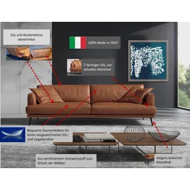 Egoitaliano "Sophia, Designsofa mit extrakomfortablem Sitzkomfort, Breite 214cm", Daunenfederung, inkl. 2 Kissen rot