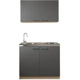 Respekta Merle Miniküche Elektrokochfeld links grau