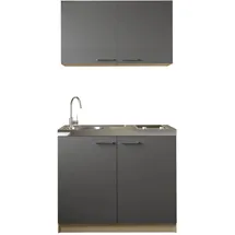 Respekta Merle Miniküche Elektrokochfeld links grau